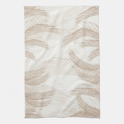 Zachte beige veren Palm Bliss 1 Theedoek (Verticaal)