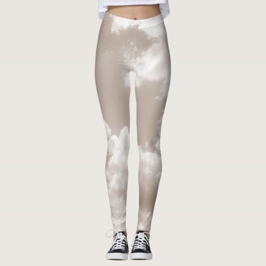 Zachte beige wolken 5 #wolken #art leggings (Voorkant)