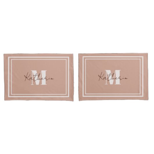 Zachte beige, zogenaamde Pillow Hoesje Color D3A59 Kussensloop (Voorkant-Set)