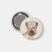 Zachte beklede tarwedrager hondenkop close-up magneet (Voorkant / Achterkant)