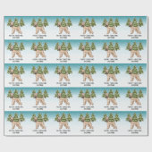 Zachte beklede tarweterriër besneeuwd winterbos cadeaupapier (Vlak)