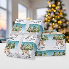 Zachte beklede tarweterriër besneeuwd winterbos cadeaupapier