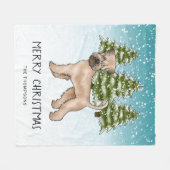 Zachte beklede tarweterriër besneeuwd winterbos fleece deken (Voorkant (Horizontaal))