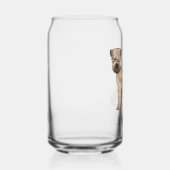 Zachte beklede tarweterriër hond met aangepaste na blikvorm glas (Rechts)