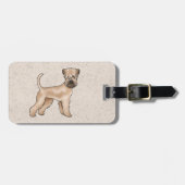 Zachte beklede tarweterriër hond met aangepaste te bagagelabel (Voorkant horizontaal)