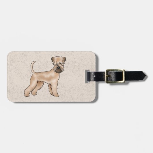 Zachte beklede tarweterriër hond met aangepaste te bagagelabel (Voorkant horizontaal)