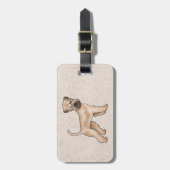 Zachte beklede tarweterriër hond met aangepaste te bagagelabel (Voorkant verticaal)