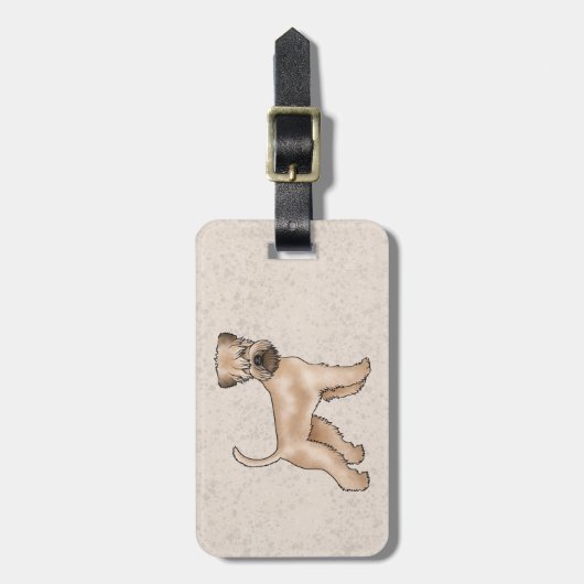 Zachte beklede tarweterriër hond met aangepaste te bagagelabel (Voorkant verticaal)