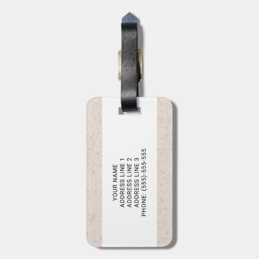 Zachte beklede tarweterriër hond met aangepaste te bagagelabel (Achterkant verticaal)