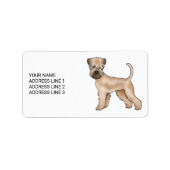 Zachte beklede tarweterriër hond met aangepaste te etiket (Voorkant)