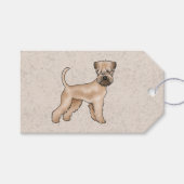 Zachte beklede tarweterriër hond staand op beige cadeaulabel (Voorkant (Horizontaal))