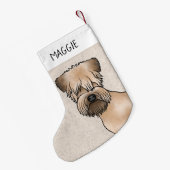 Zachte beklede tarweterriër hondenkop met dierenna kleine kerstsok (Achterkant (Hangend))