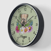 Zachte beklede tarweterriër met bloemen en naam (Hoek)