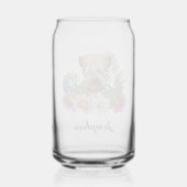 Zachte beklede tarweterriër met bloemen en naam blikvorm glas (Achterkant)