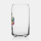 Zachte beklede tarweterriër met bloemen en naam blikvorm glas (Links)