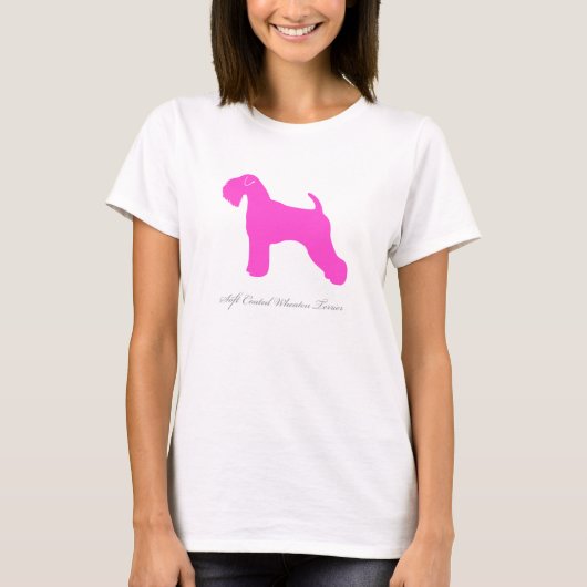Zachte beklede Wheaten Terrier T-shirt (roze) (Voorkant)