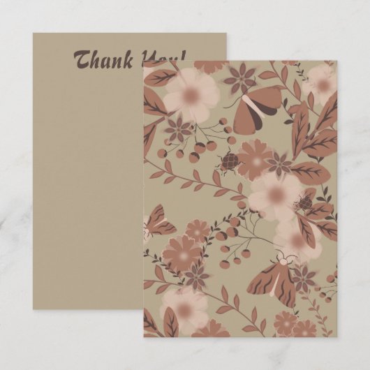 zachte berkenboom bedankkaart (Voorkant / Achterkant)