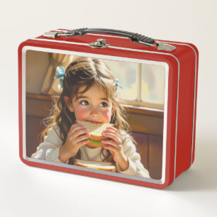 Zachte Bescheiden Ontwerp Meisje Eet een Sandwich