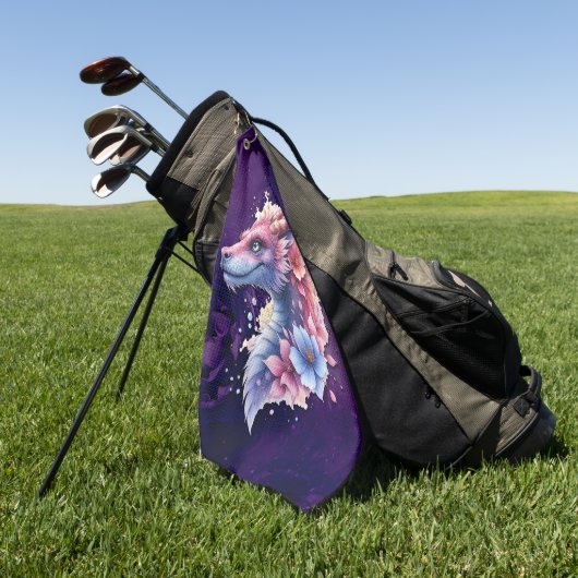 Zachte Beschermende Draak. Golfhanddoek (Groen)
