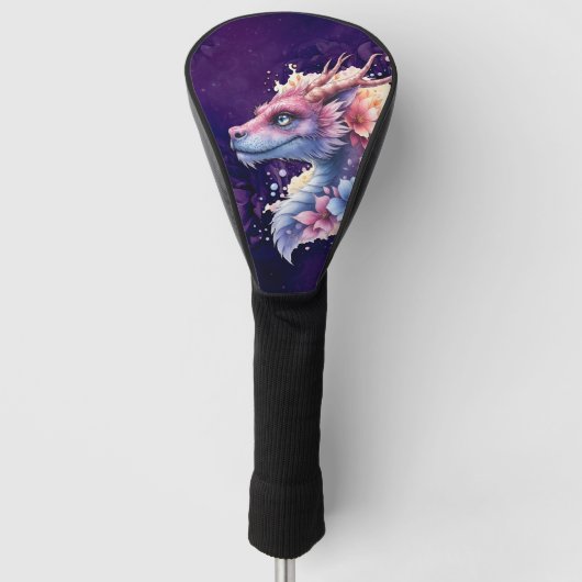Zachte Beschermende Draak. Golfheadcover (Voorkant)