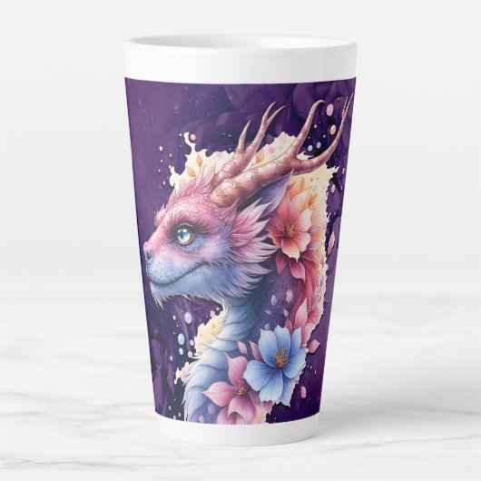 Zachte Beschermende Draak. Latte Mok (Voorkant)