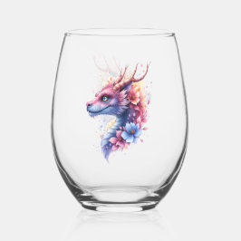 Zachte Beschermende Draak. Wijnglas Zonder Voet