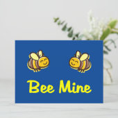 Zachte Bij Mijne Retro Hommels Donkere Kleur Feestdagenkaart (Staand voorkant)