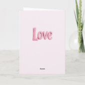 Zachte Bij Roze Liefde Hart Ballon Ontwerp Kaart (Achterkant)