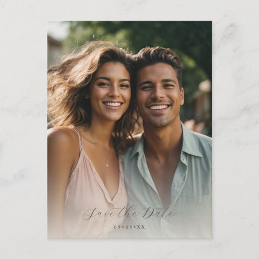 Zachte biologische foto Bewaar de datum Briefkaart (Voorkant)