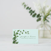 Zachte bladeren foto floral groen eucalyptus visitekaartje (Staand voorkant)