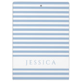 Zachte Blauw en witte strepen patroonnaam Klembord (Achterkant)
