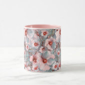 Zachte blauwachtige bloemen mok (Midden)