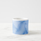 Zachte Blauwe Aquarel Abstract Espresso Kop (Voorkant)