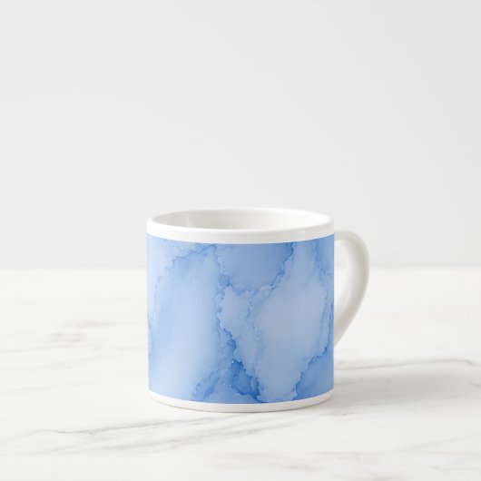 Zachte Blauwe Aquarel Abstract Espresso Kop (Voorkant rechts)