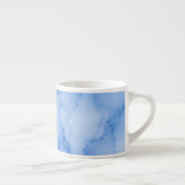 Zachte Blauwe Aquarel Abstract Espresso Kop (Rechts)