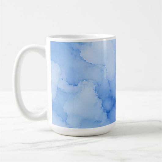 Zachte Blauwe Aquarel Abstract Koffiemok (Links)