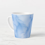 Zachte Blauwe Aquarel Abstract Latte Mok (Linkerhoek)