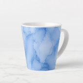 Zachte Blauwe Aquarel Abstract Latte Mok (Rechterhoek)