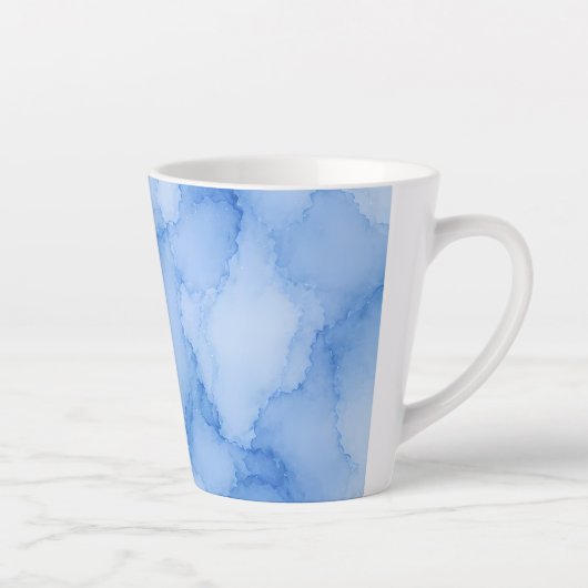 Zachte Blauwe Aquarel Abstract Latte Mok (Rechts)