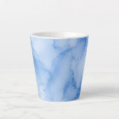 Zachte Blauwe Aquarel Abstract Latte Mok (Voorkant)
