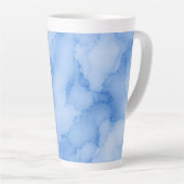 Zachte Blauwe Aquarel Abstract Latte Mok (Rechterhoek)
