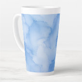 Zachte Blauwe Aquarel Abstract Latte Mok (Linkerhoek)