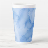 Zachte Blauwe Aquarel Abstract Latte Mok (Voorkant)