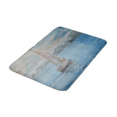 Zachte Blauwe Aquarel Zeilboot Badmat (Gekanteld)