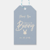 Zachte Blauwe Beige Baby Shower Bedankt Cadeaulabel (Voorkant)