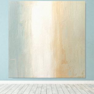 Zachte Blauwe Beige Olijfgrijze Rustieke Abstracte Canvas Afdruk