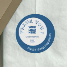 Zachte Blauwe Blauwe Zakelijke Bedankt Sticker