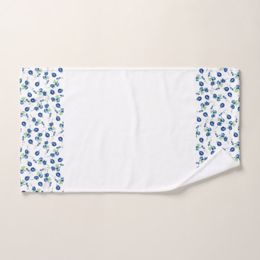 Zachte Blauwe Bloemen Patroondoekset Bad Handdoek (Handdoek)