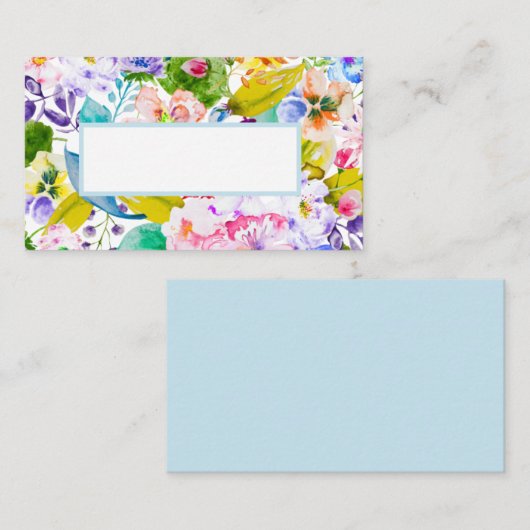 Zachte Blauwe Bloemen Romantische Bruiloft Gast Pl Plaatskaartje (Voorkant / Achterkant)