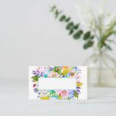 Zachte Blauwe Bloemen Romantische Bruiloft Gast Pl Plaatskaartje (Staand voorkant)